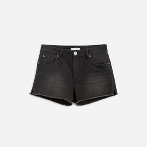 STS Blue Stretchy Shorts With Raw Hem in Black